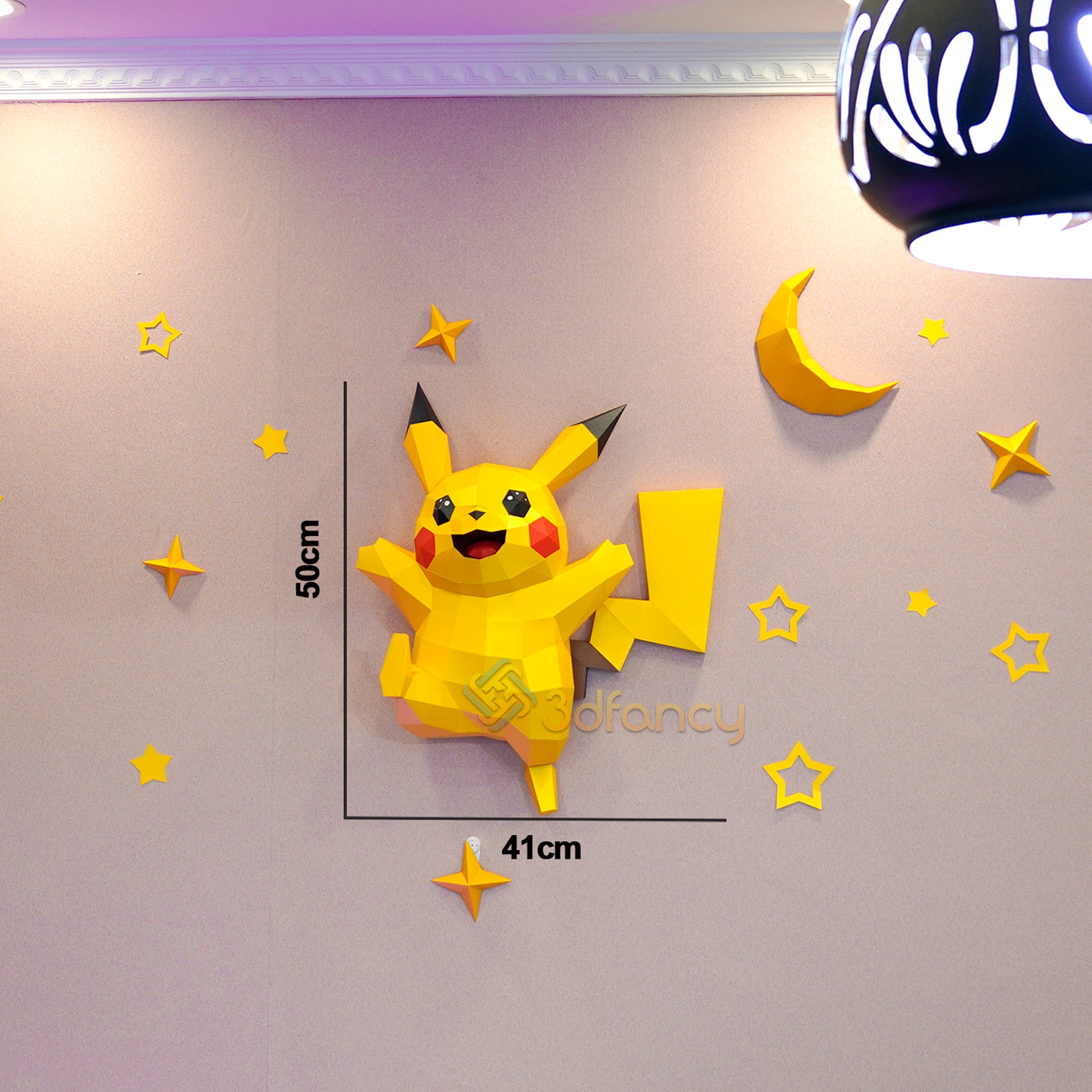 Pokãmon papercraft diy d pikachu wall hanging paper craft pdf svg template patible with cricut cameo scanncut â