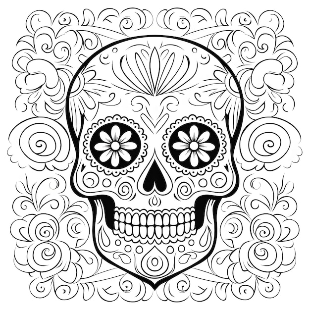 Page sugar skull coloring pages images