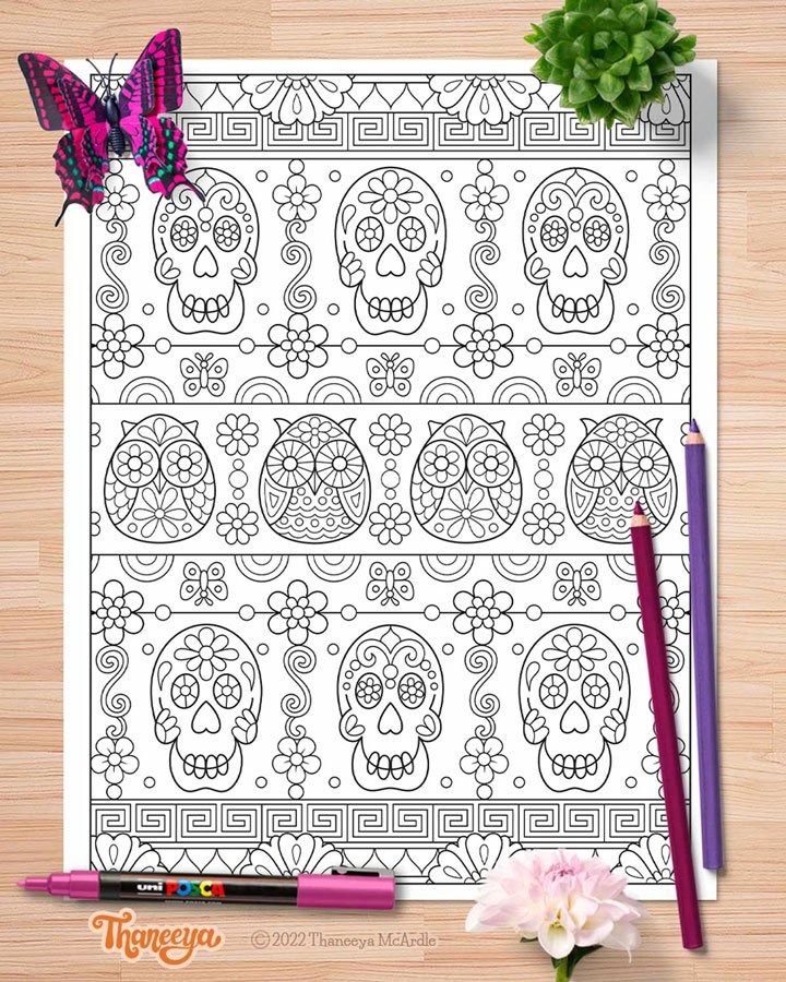 Ultimate day of the dead coloring book by mcardle â