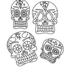 Skull cut paper decoration coloring pages