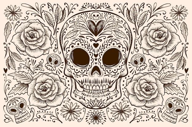 Page skull wrapping paper images