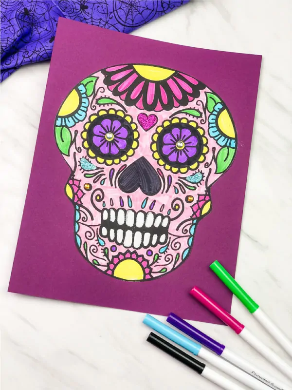 Sugar skull craft for kids free printable