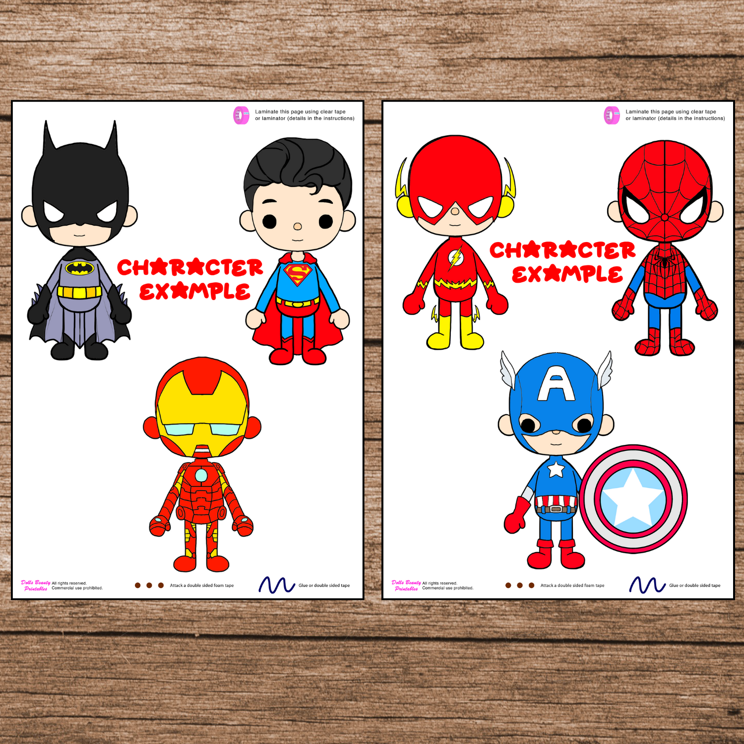Color toca boca paper doll clothes toca boca super hero papercraft â woa doll craft