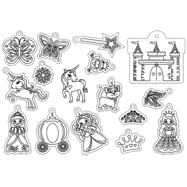 Unicorn and princess shrinkable plastic film ready to use shrinking miniaturesweet kawaii resin crafts decoden cabochons supplies jewelry making