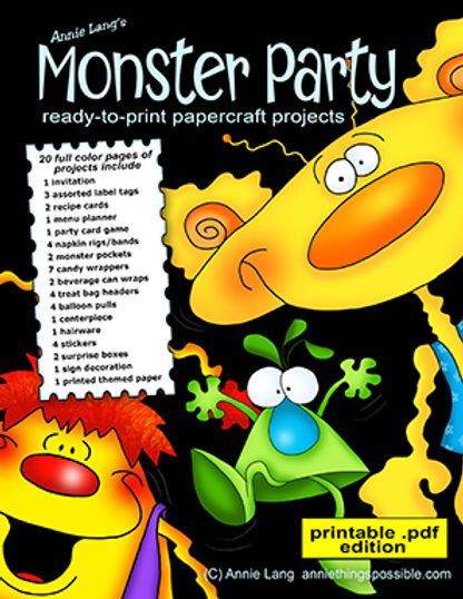 Monster party papercraft project kit anniethings