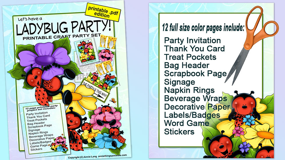 Ladybug party papercraft activity kit anniethings