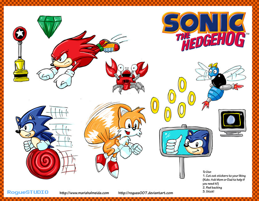 Sonic the hedgehog stickers by roguea on