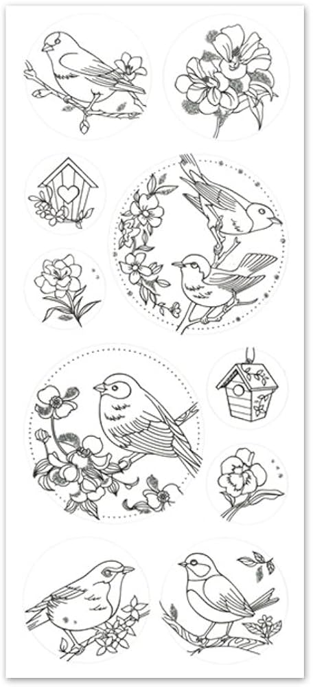 Living in color paper craft stickers art therapy with glitter in x in color your own stickers birdie home