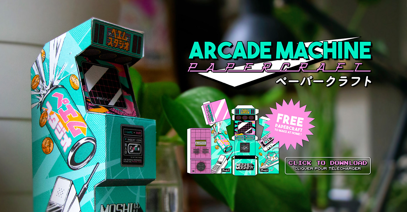 Arcade machine papercraft
