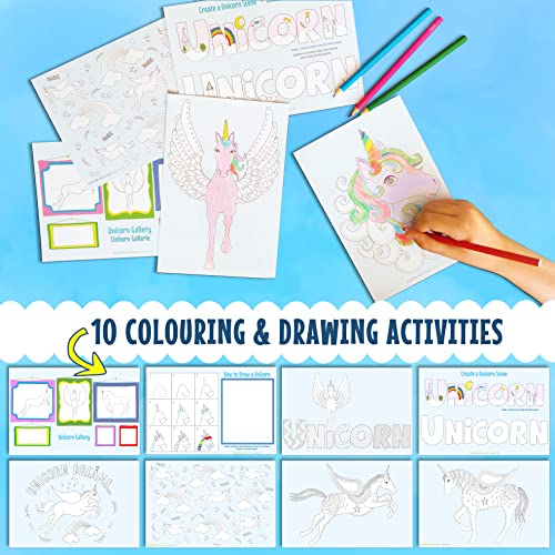 Unirn arts crafts set paper craft stickers louring stencils â all things unirn