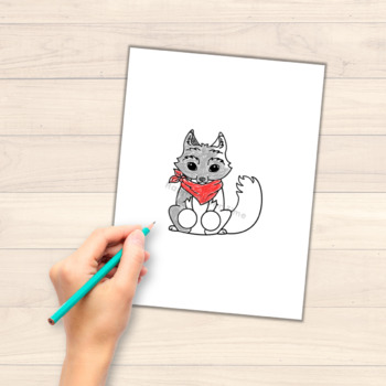 Wolf finger puppet printable woodland animal coloring paper craft activity
