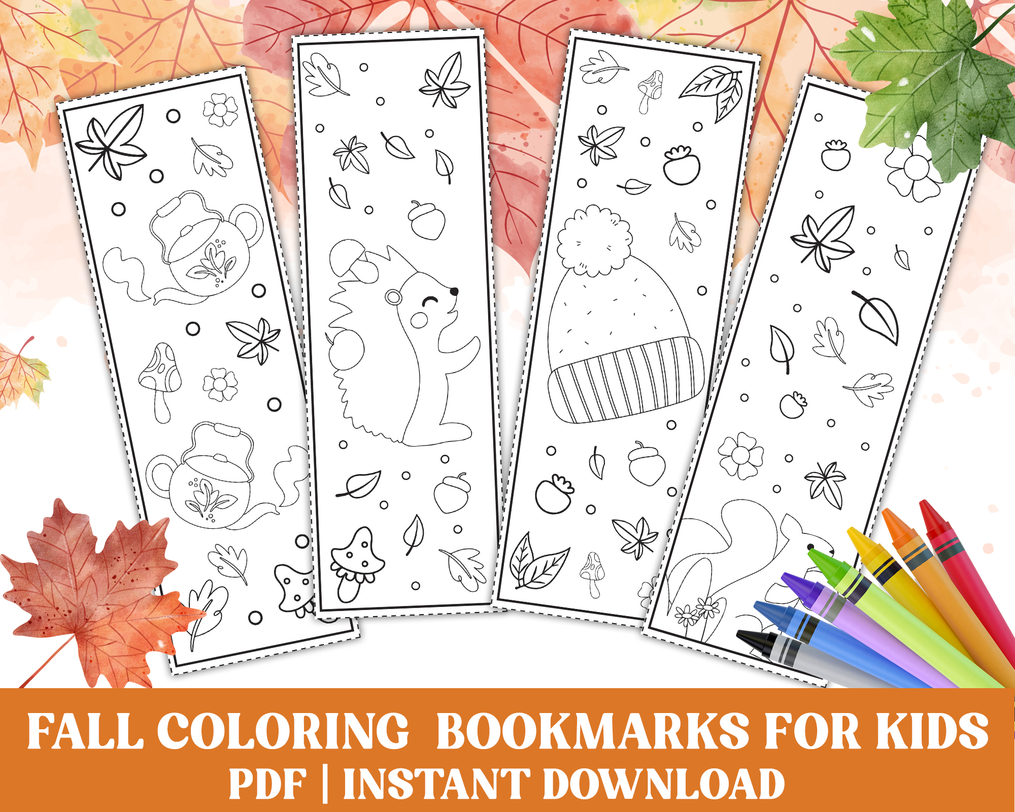 Pdf fall bookmarks color your own printable bookmark templates for coloring made by teachers