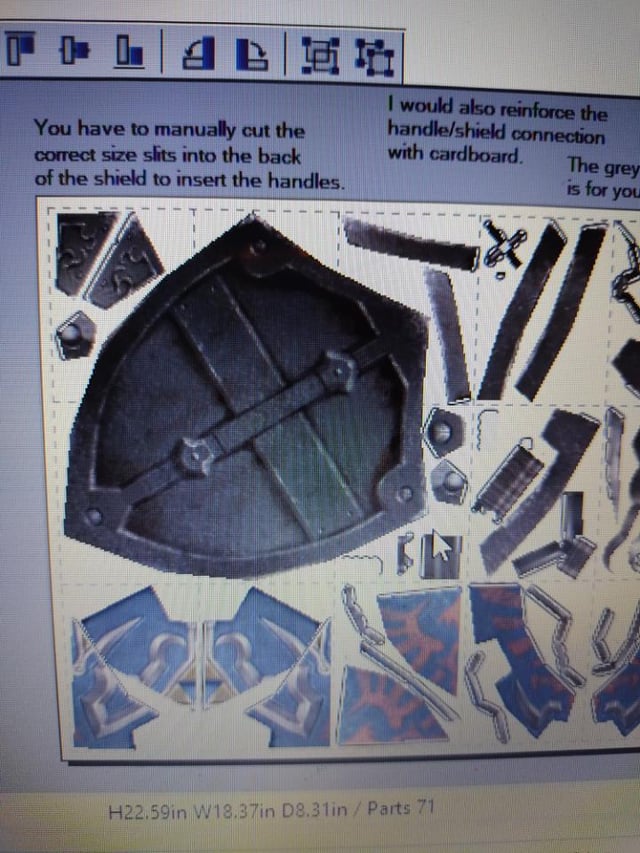 I want to make a life sized link form the legend of zelda i found today how do i print out the back shield piece ive been making papercrafts for a while
