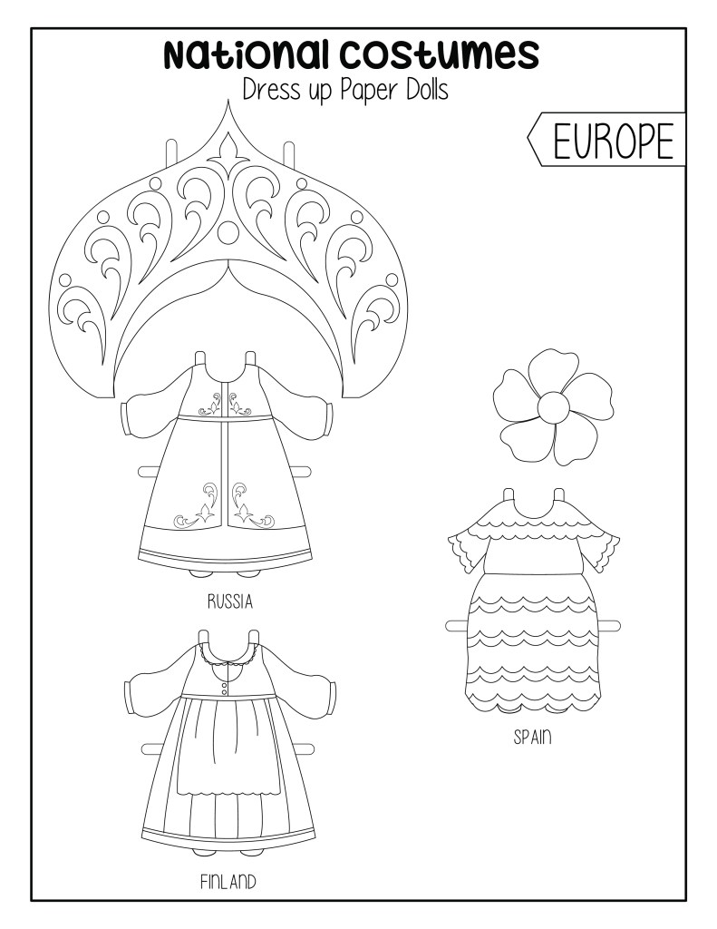 Free printable paper dolls from around the world