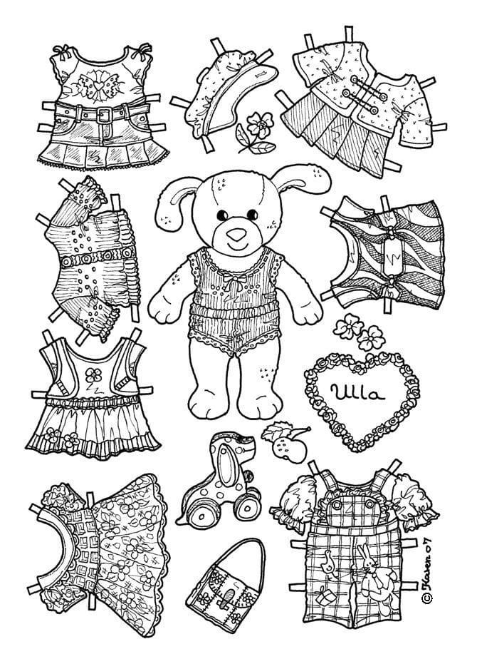 Paper doll coloring pages printable for free download