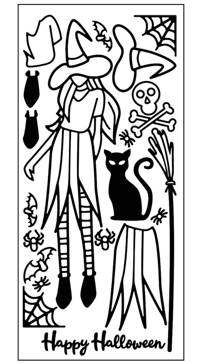 Krazy kreations paper doll outline sticker shopping girl