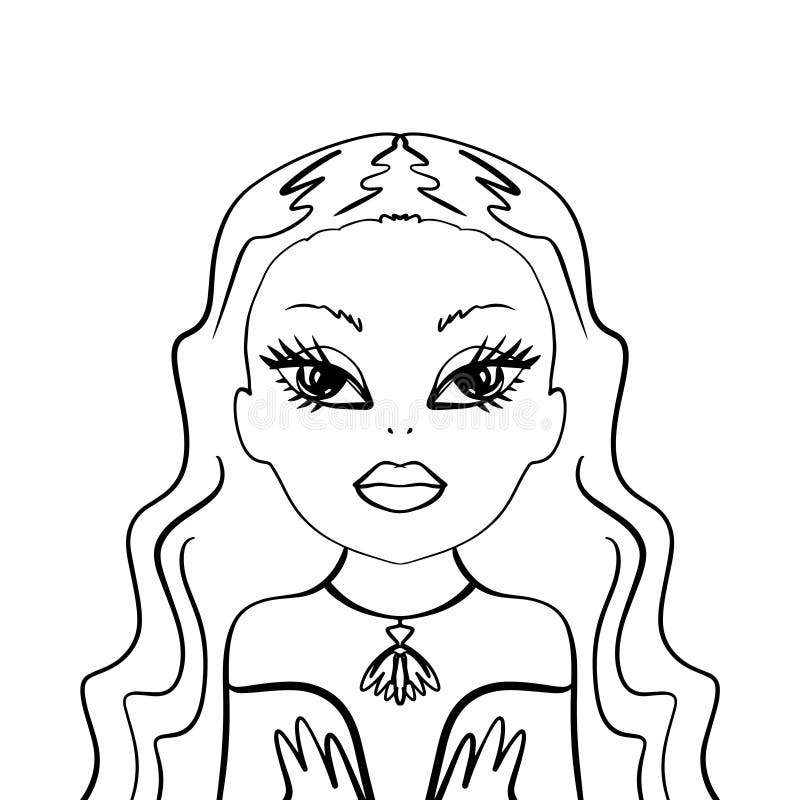 Girl art coloring cutout paper toy fasion beautiful cartoon style stock illustration
