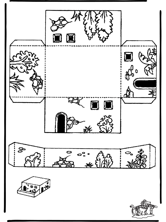 Papercraft sheeps pen