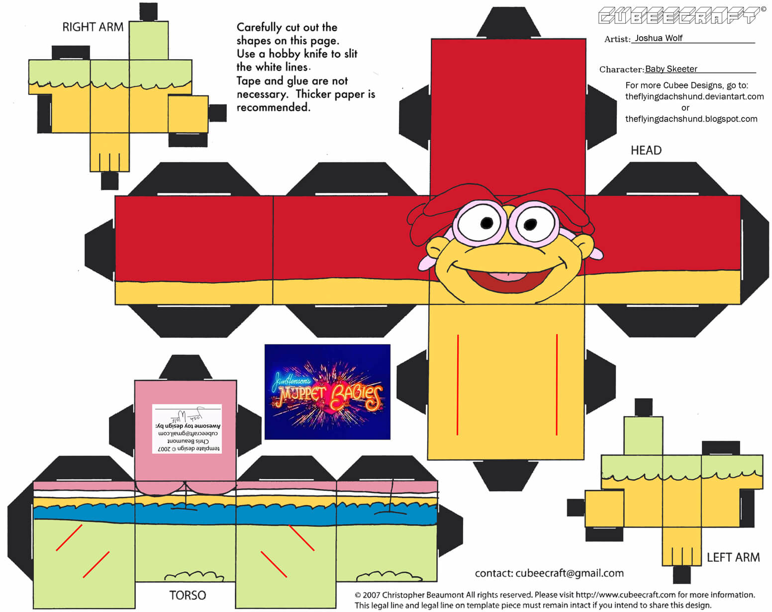 Baby skeeter paper toy free printable papercraft templates