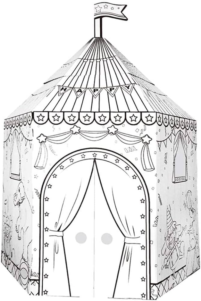 Diy cardboard coloring kids coloring playhouse drawing graffiti paper toy tall project assemble and paint educational toys for children buy online at best price in u