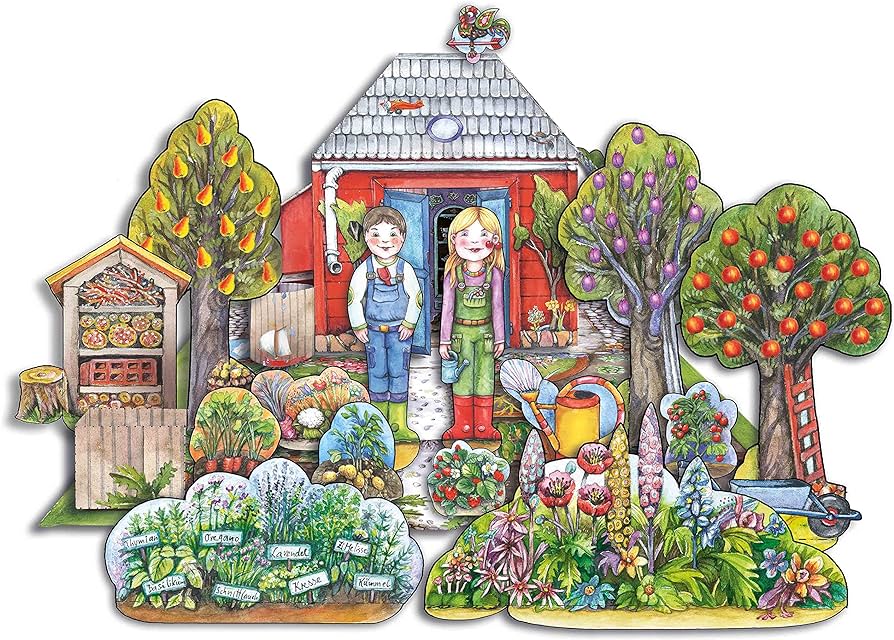 Atelier lor garden papertoys crafts for kids age with arbour equipment fruit trees vegetables herbs diy creative toys paper model d kit atelier lor vãltzke kurt books