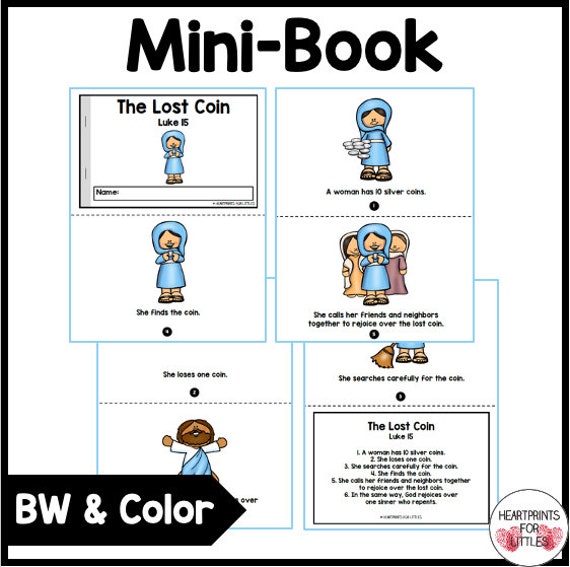 The parable of the lost coin bible story sequencing activities for kids homeschool printable sunday school lesson