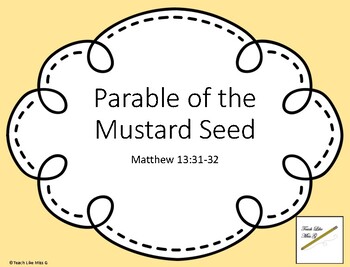 Parable of the mustard seed by teach like miss g tpt