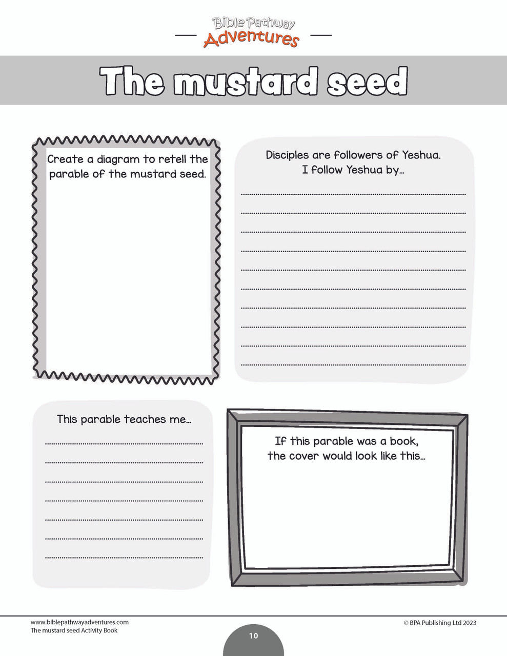 Parable of the mustard seed workbook