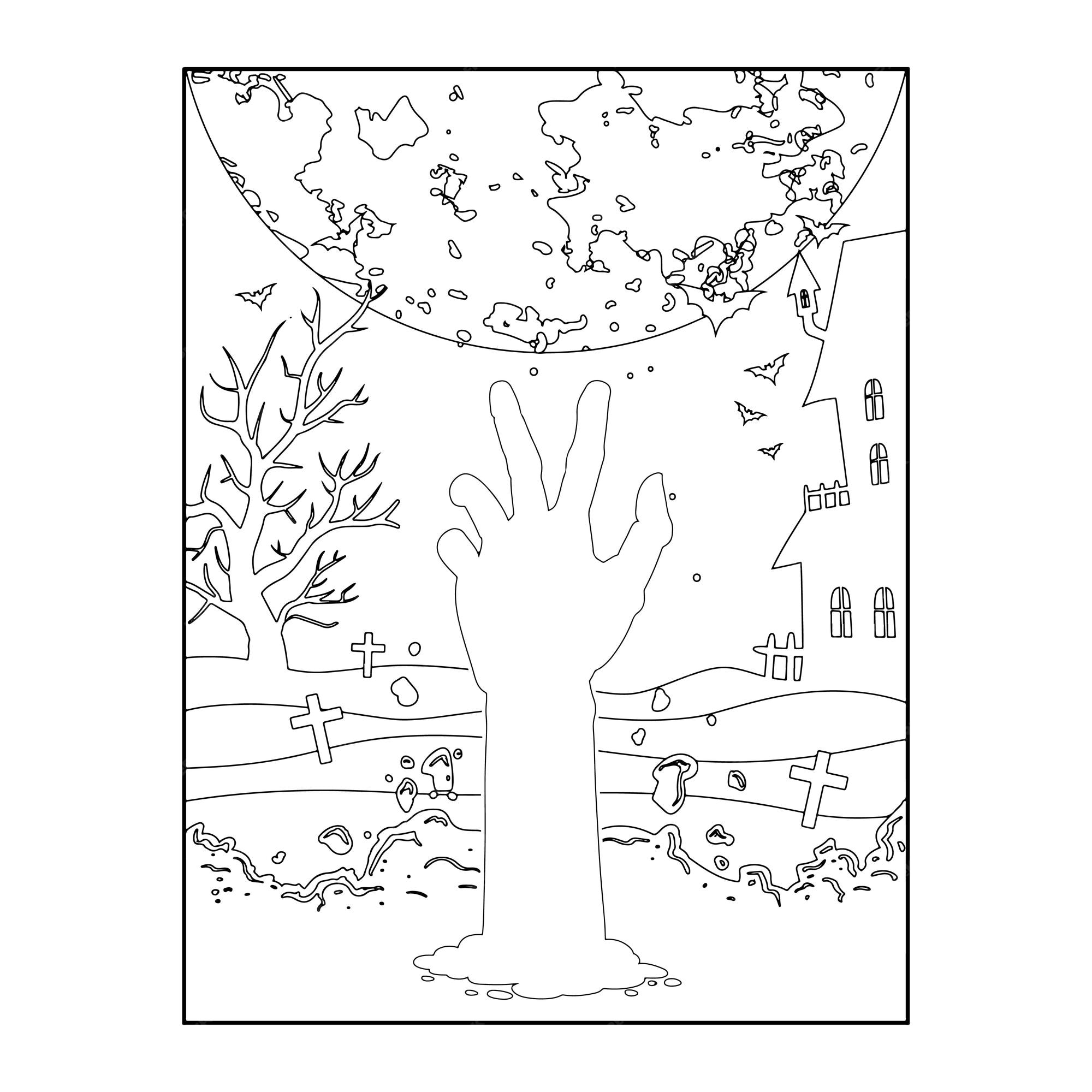 Premium vector halloween coloring pages for kids