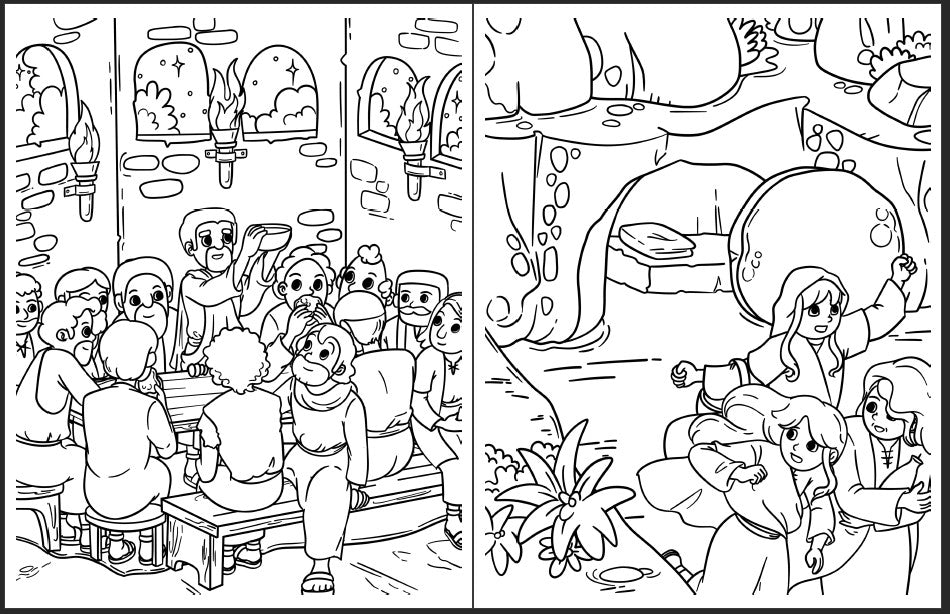 Easter coloring page bundle