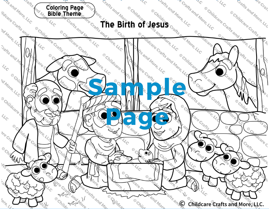 The birth of jesus christmas coloring page â childcare crafts and more llc