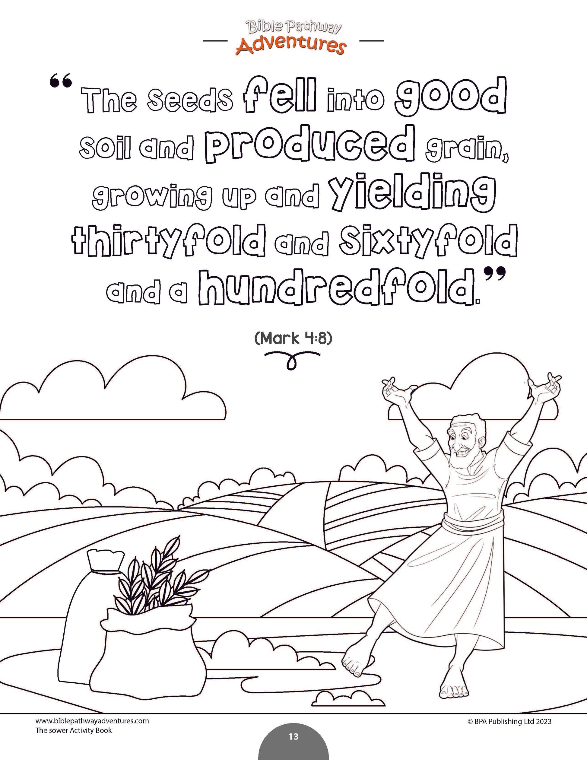 Parable of the sower activity book pdf â bible pathway adventures