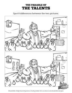 The parable of the talents sunday school crossword puzzles parable of the talents bible activities for kids bible school crafts