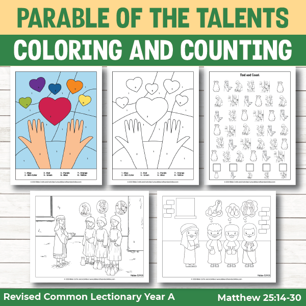Parable of the talents activity pages