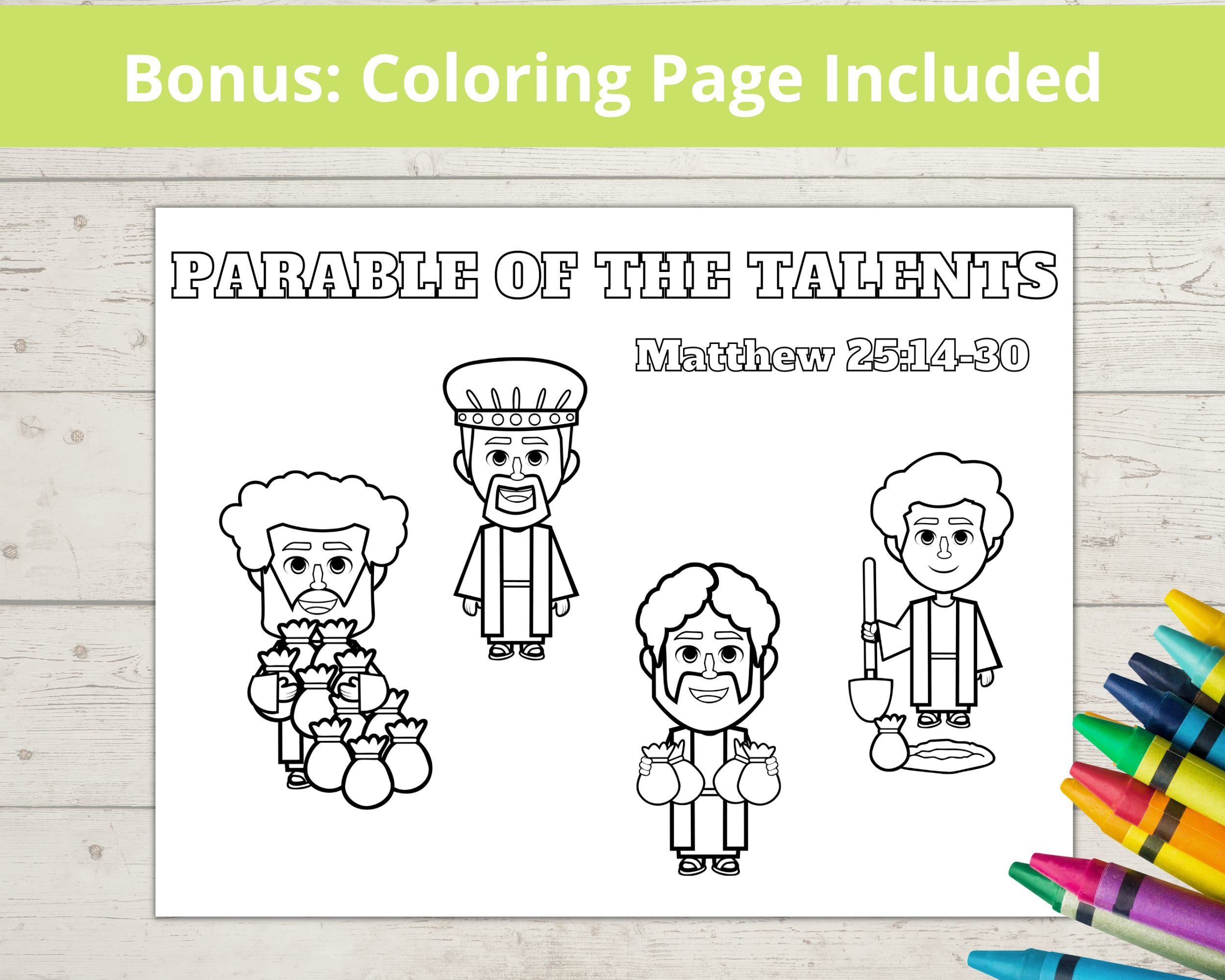 Parable of the talents jesus parables bible story activity mini book sunday school craft homeschool activity printable craft for kids