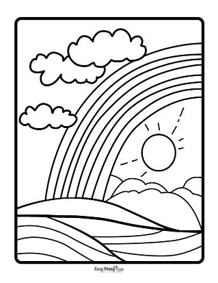 Rainbow coloring pages â printable coloring pages