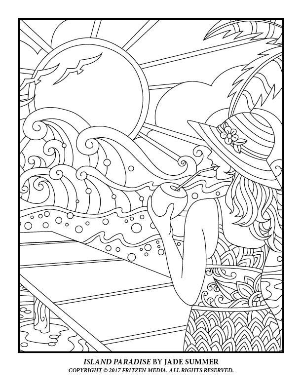 Island paradise by jade summer print version httpswwwamazonâ summer coloring pages cute coloring pages coloring pages for girls