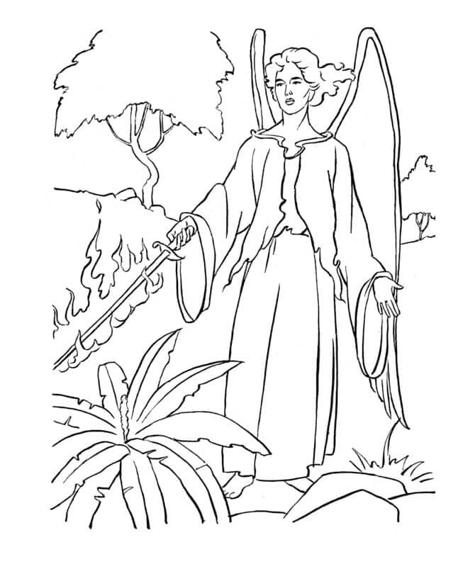 Archangel michael is the guardian at the gates to paradise coloring page