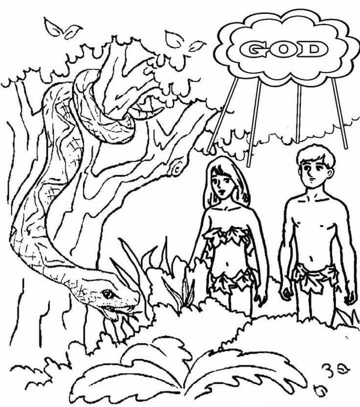 The first people in the whole world coloring page