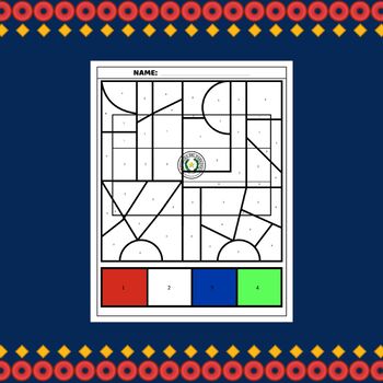 Paraguay flag color by number coloring page