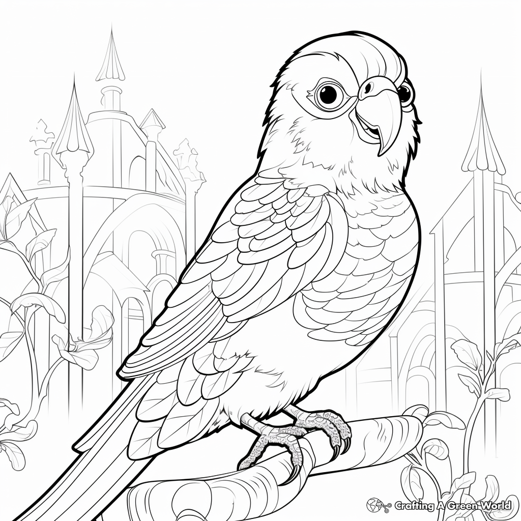 Parakeet coloring pages
