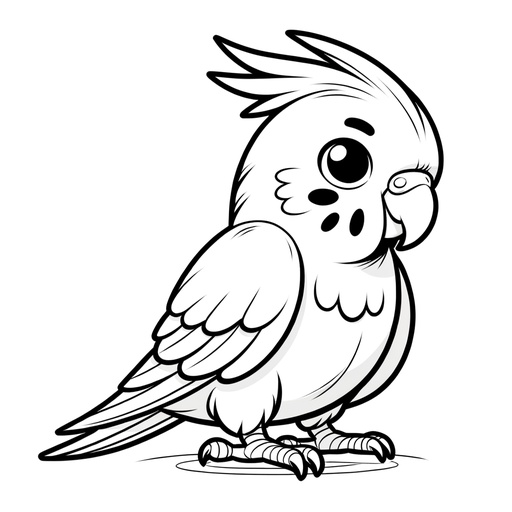 Action parakeet coloring page