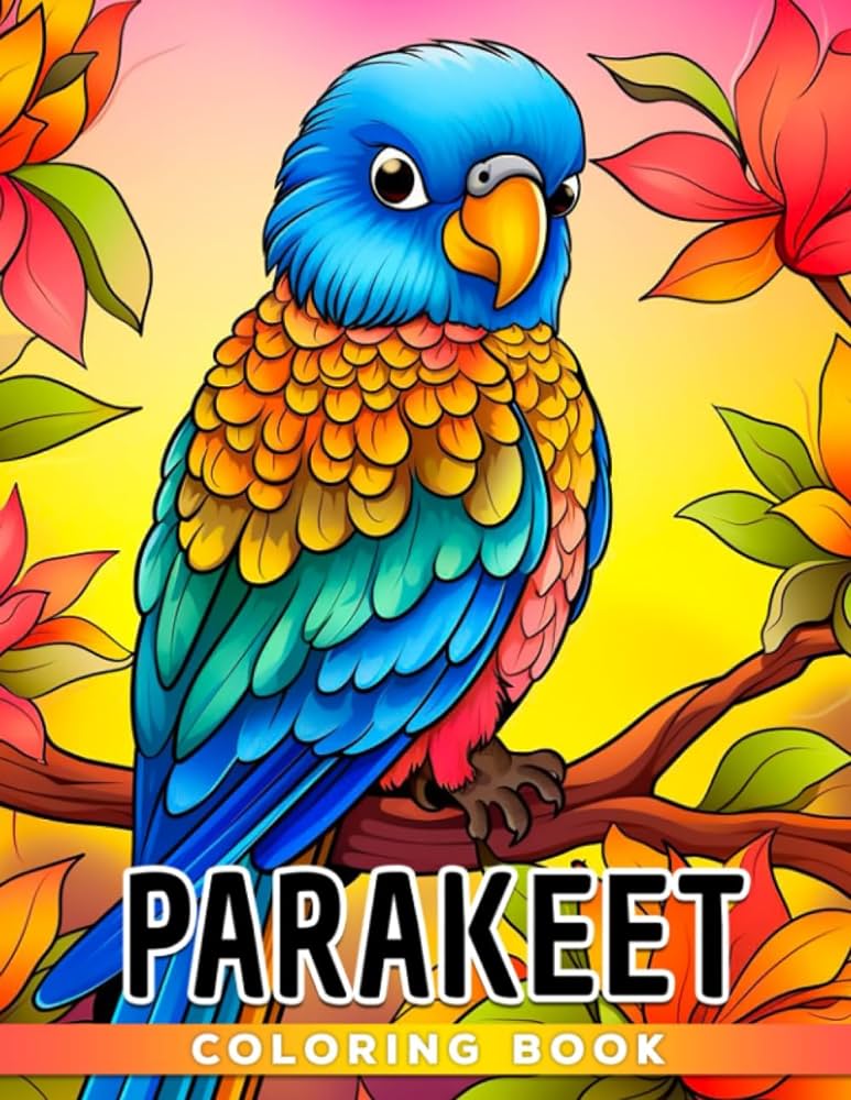 Parakeet coloring book fabulous coloring pages with unique illustrations ideal gift for all ages relaxation and stress relief acosta lois books