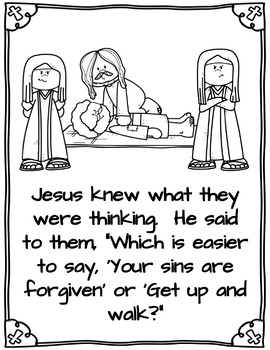 Jesus heals a paralyzed man coloring book by ms a s place tpt
