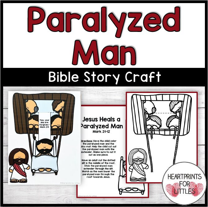Jesus heals a paralyzed man bible craft for kids miracles of jesus sunday school craft homeschool