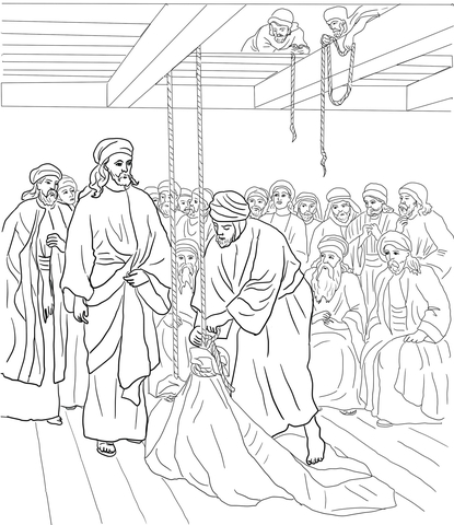 Jesus heals the paralyzed man coloring page free printable coloring pages