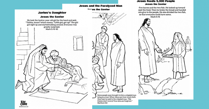 Bible story coloring packet jesus the savior kids corner