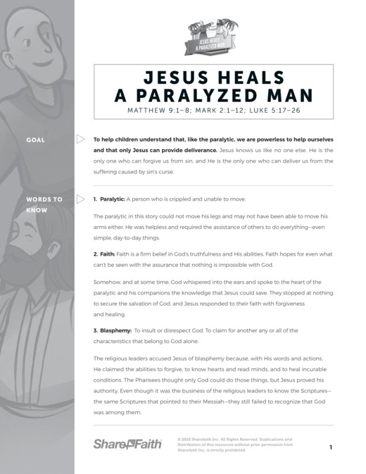 Luke jesus heals the paralytic sunday school coloring pages clover media