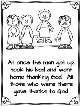 Jesus heals a paralyzed man coloring book by ms a s place tpt