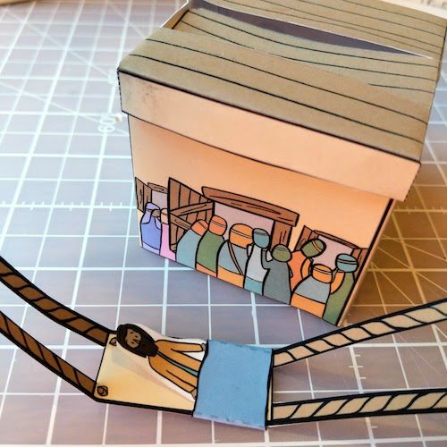 A crippled man lowered through a roof top â easy bible crafts for kids